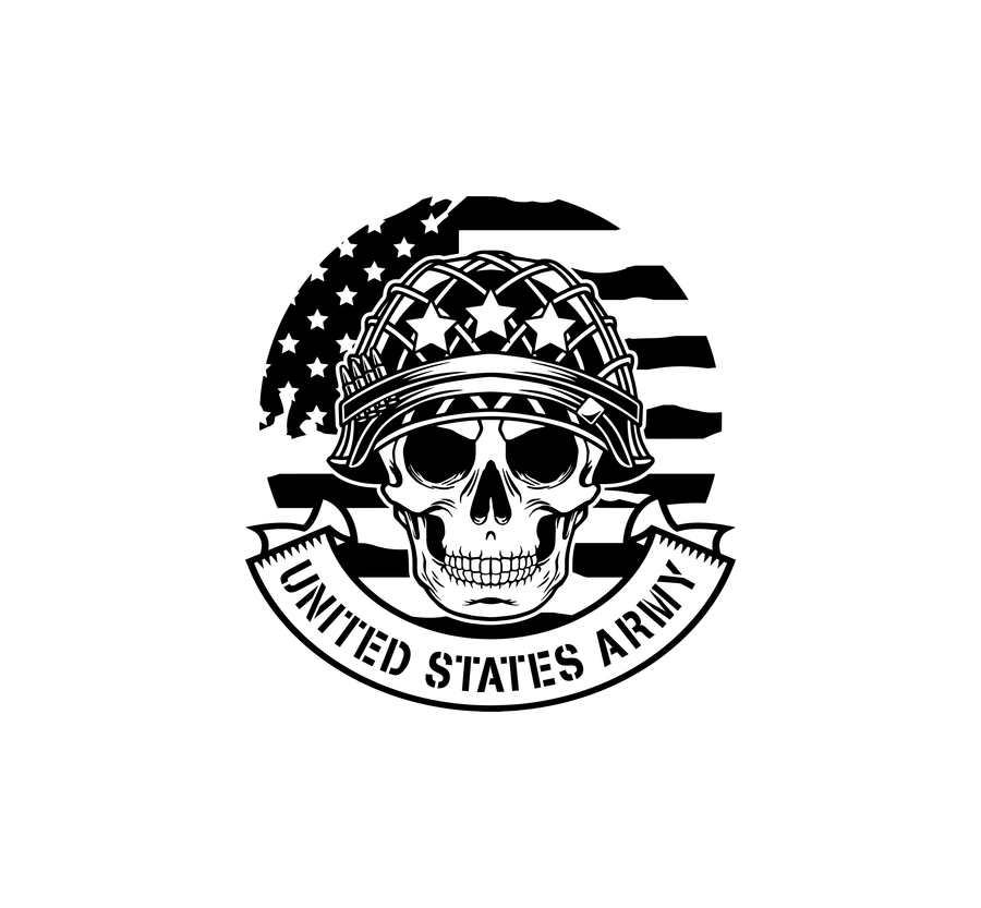 Patriotic US Army Skull Hood Graphic