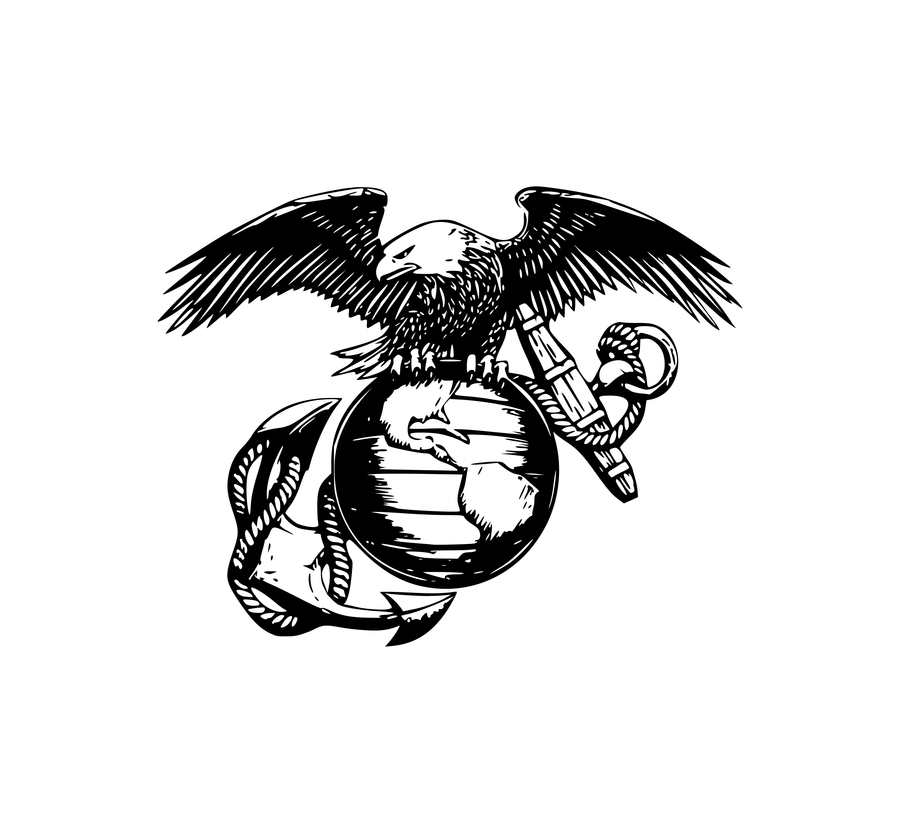 Marines Eagle, Anchor, and Globe Hood Graphic