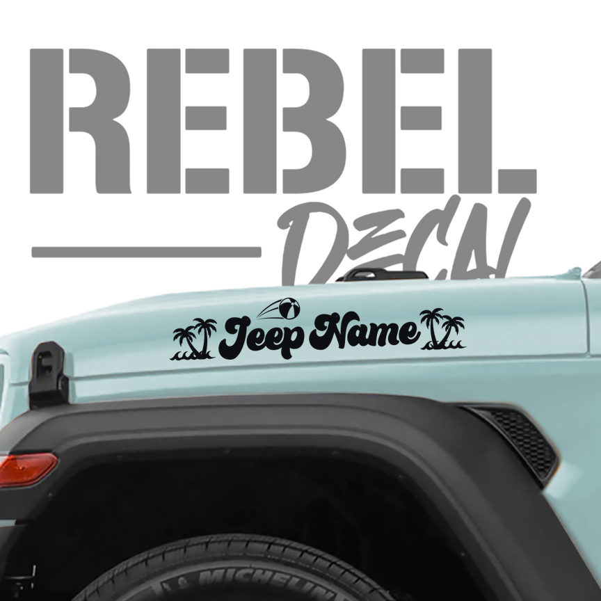 Beach Theme Side Graphic Vinyl Decals Fits Jeep Wrangler