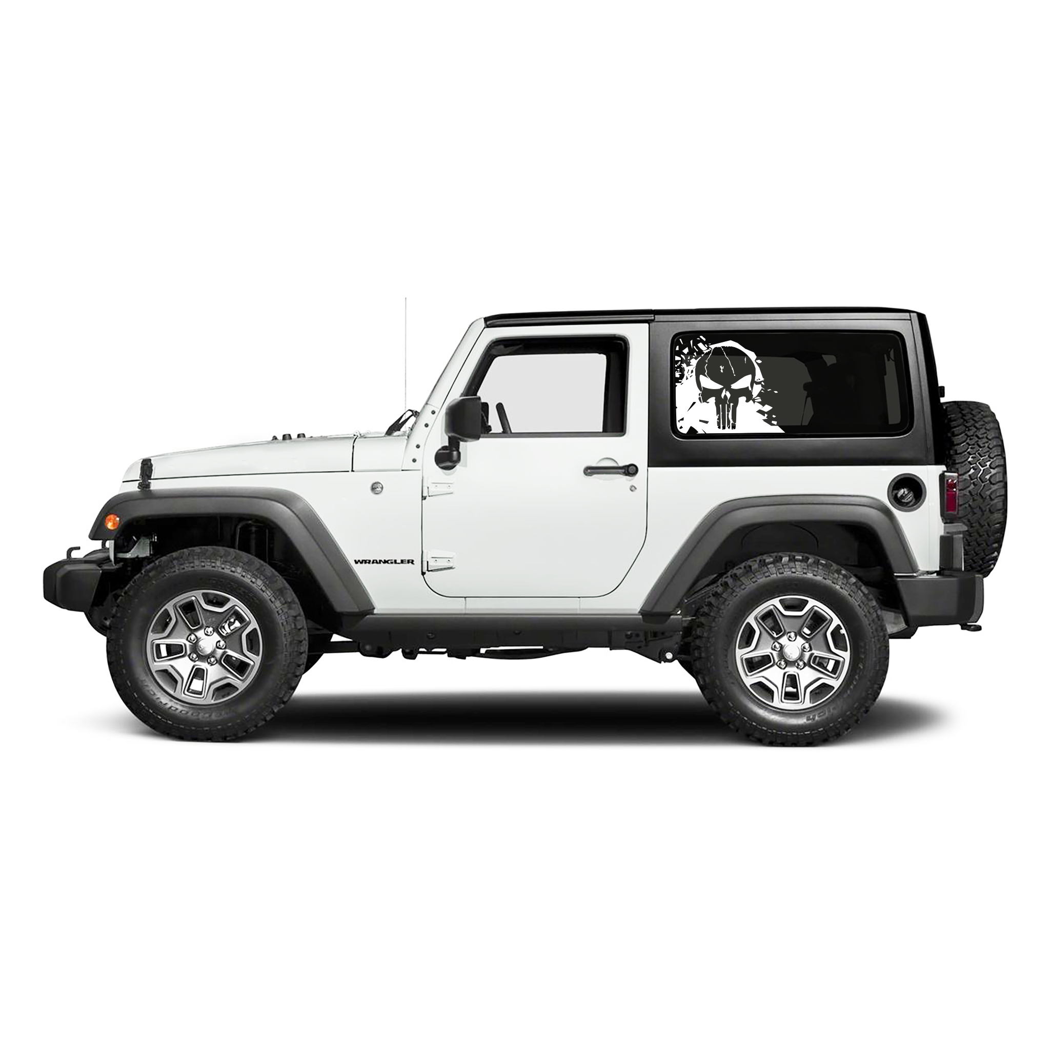 Grunge Punisher Window Jeep Graphic – Rebel Decal