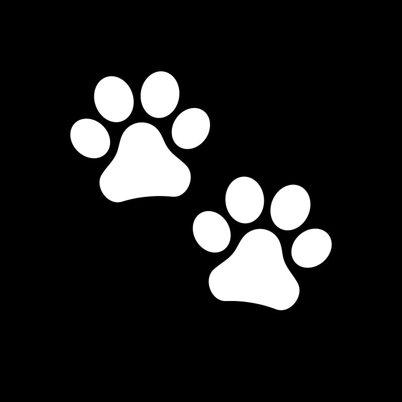 Paw print animal track sticker, black and white - Paw Prints - Sticker