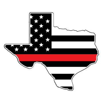Texas Thin Red Line Flag Decal
