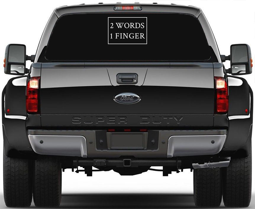 two words one finger handschuhe Two Words, One Finger Decal – Rebel Decal