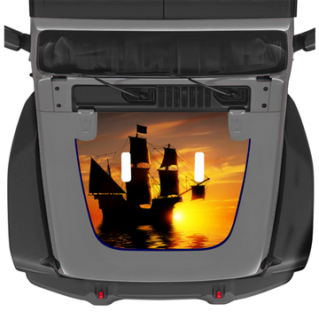 Sunset Pirate Voyage Full-Color Jeep Hood Graphic