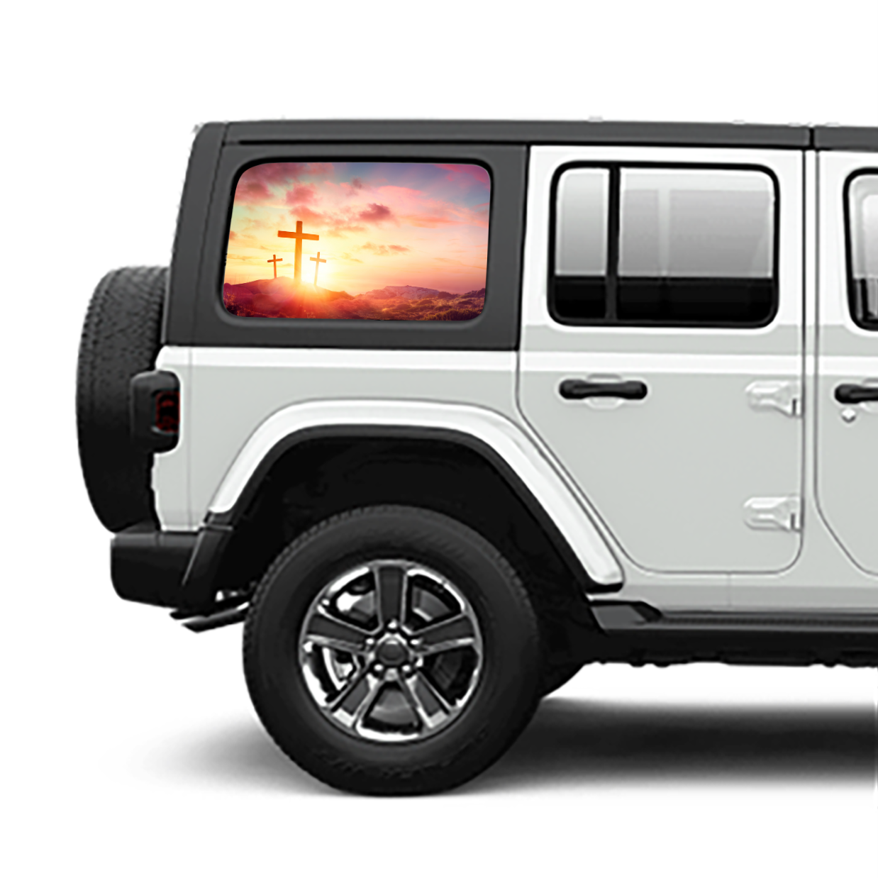 Calvary Sunrise Perforated Rear Window Graphic – Rebel Decal