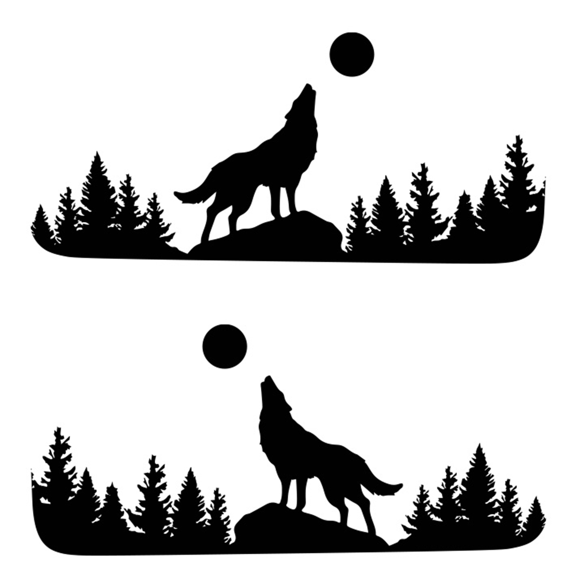 Wolves Howling Graphics Howling Wolf Rear Window Graphics – Rebel Decal
