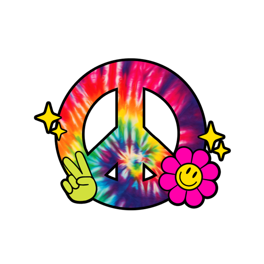 Tie-Dye Hippie Peace Hood Graphic