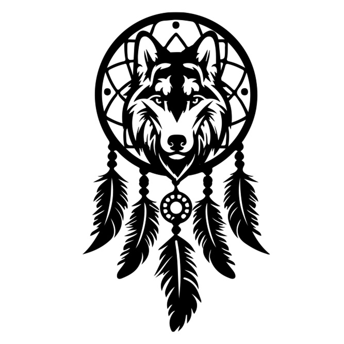 Dream Catcher Wolf Hood Graphic – Rebel Decal