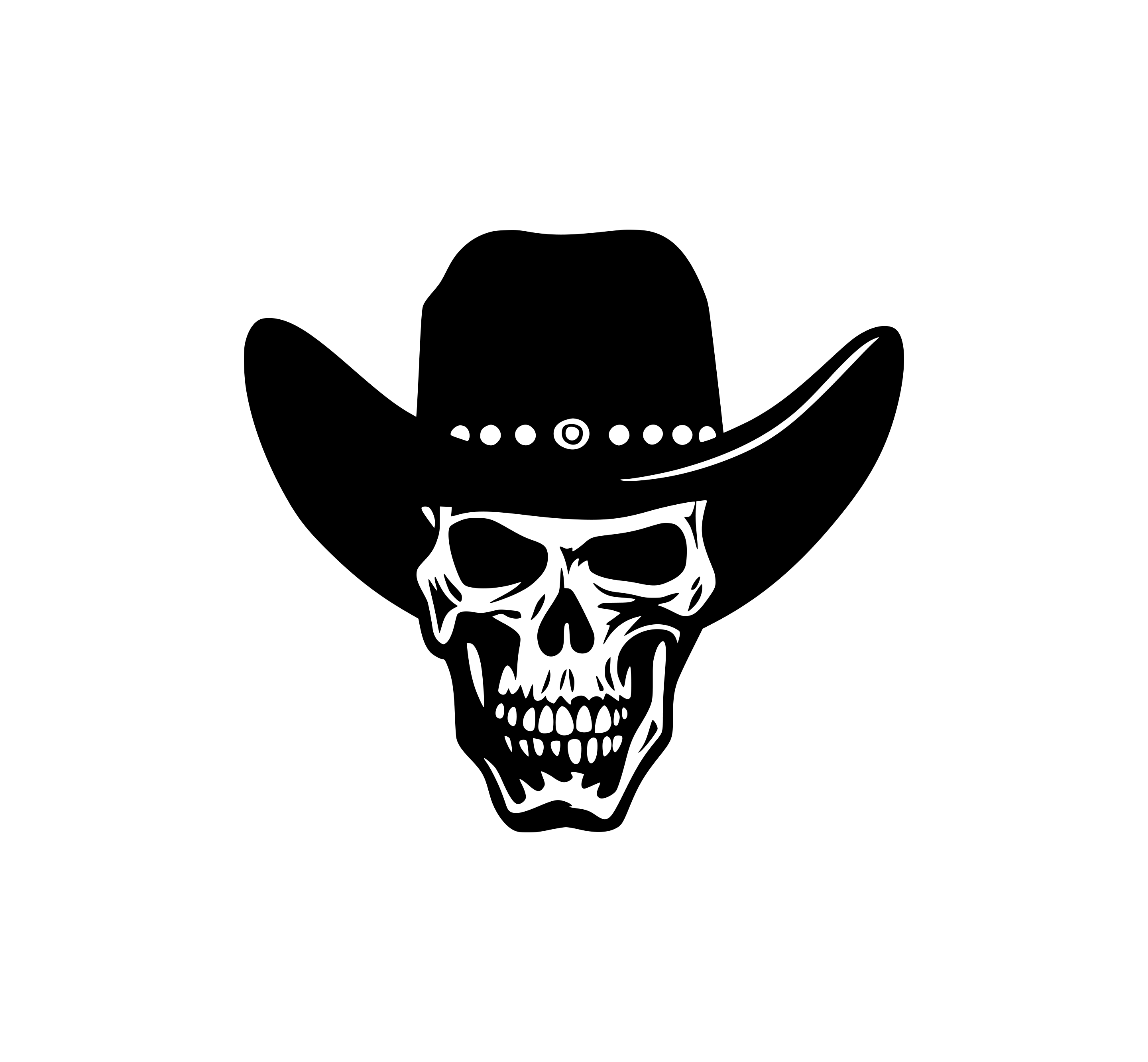 Cowboy Skull Hood Graphic Rebel Decal