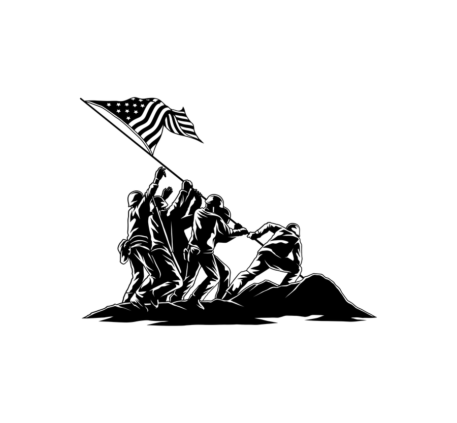 Iwo Jima Flag Raising Hood Graphic