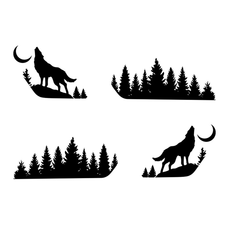 Howling Wolf Crescent Forest Side Graphics
