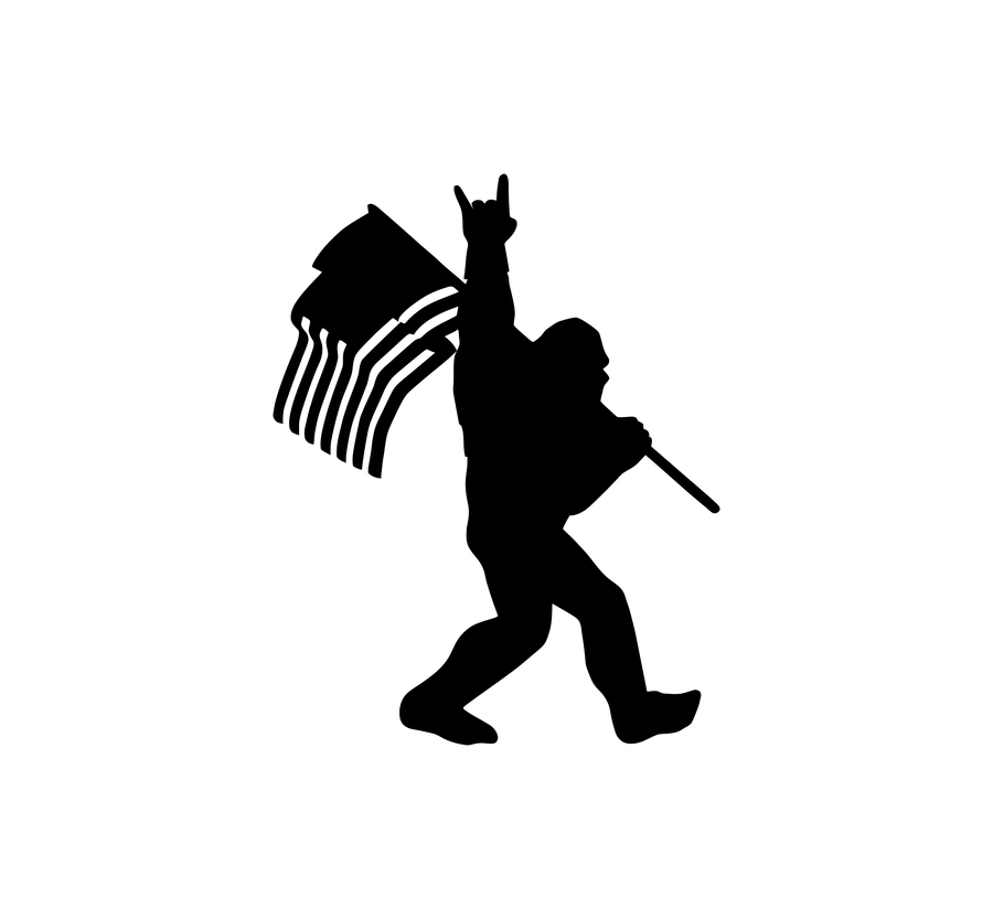 Patriotic Bigfoot Hood Graphic