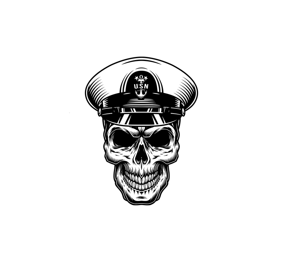US Navy Skull Hood Graphic