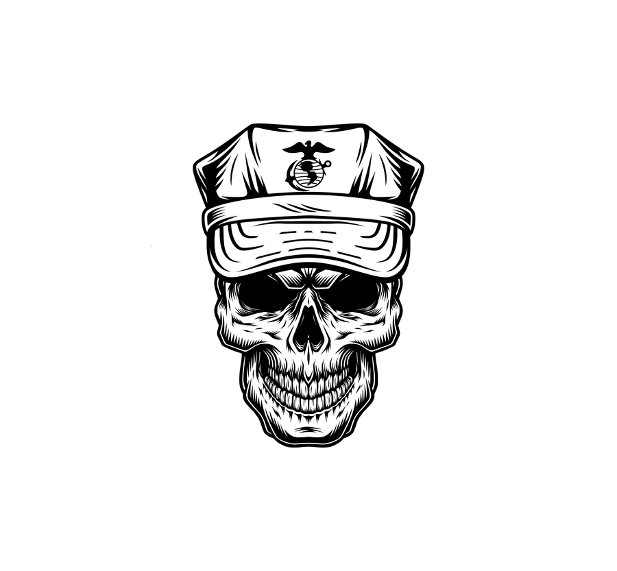 US Marines Skull Hood Graphic