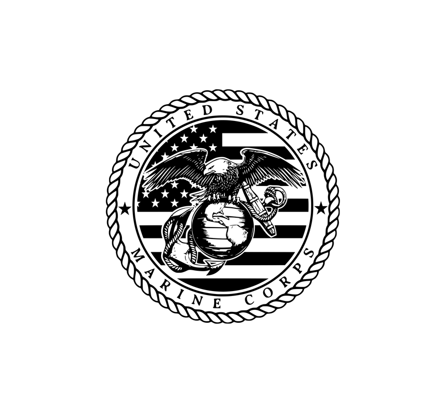 US Marines (USMC) Emblem Hood Graphic