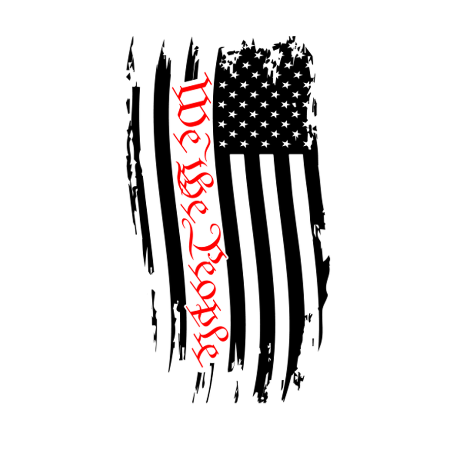 We The People Distressed Flag Hood Graphic