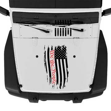 We The People Distressed Flag Hood Graphic