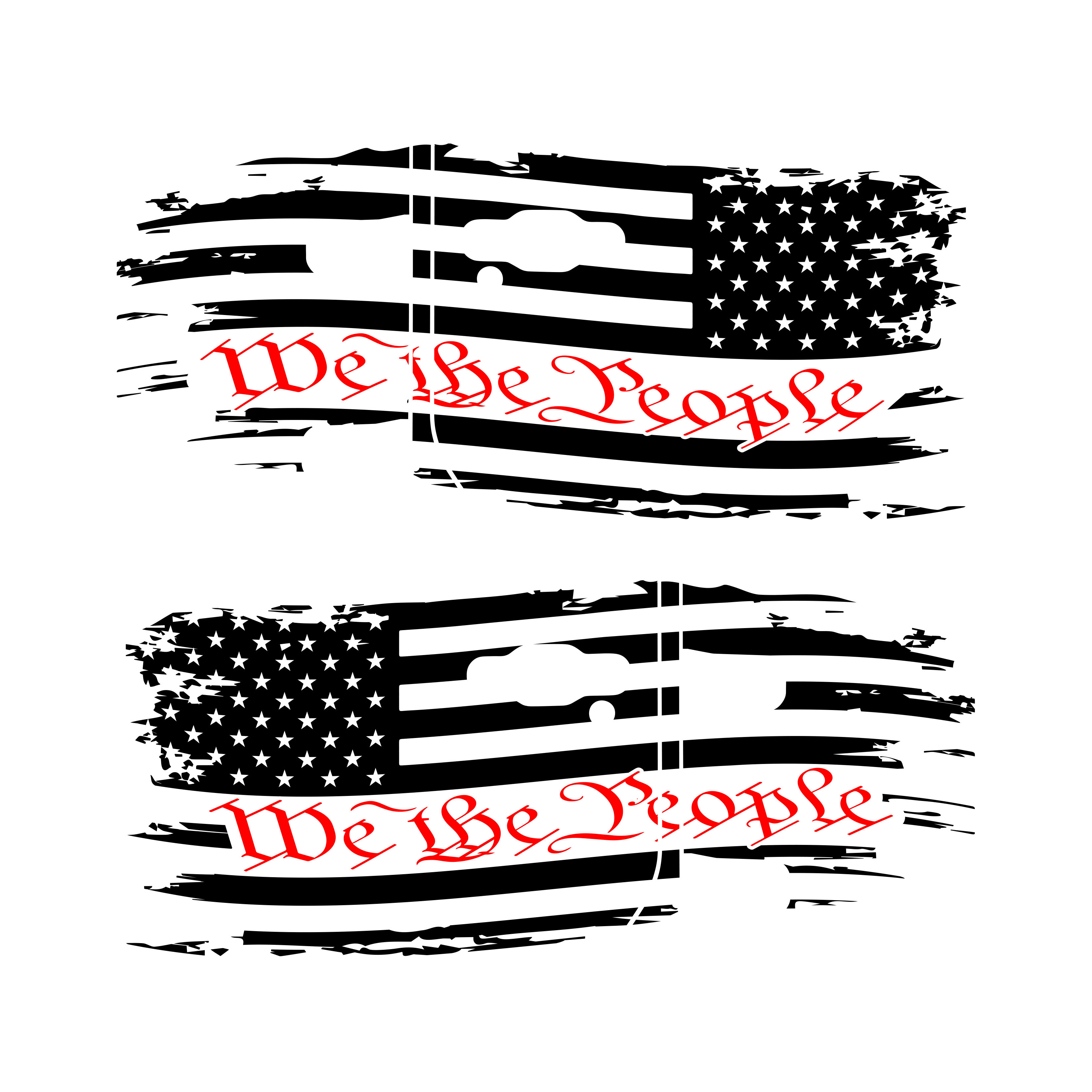 We The People Distressed Flag Side Graphics – Rebel Decal