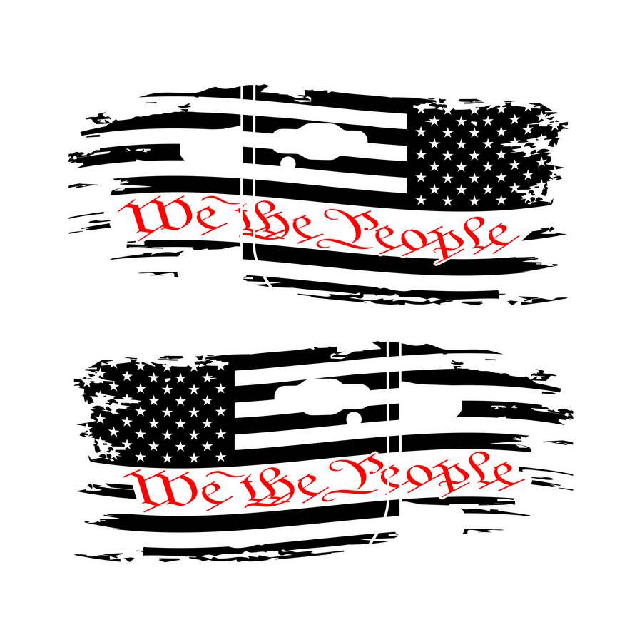 We The People Distressed Flag Side Graphics