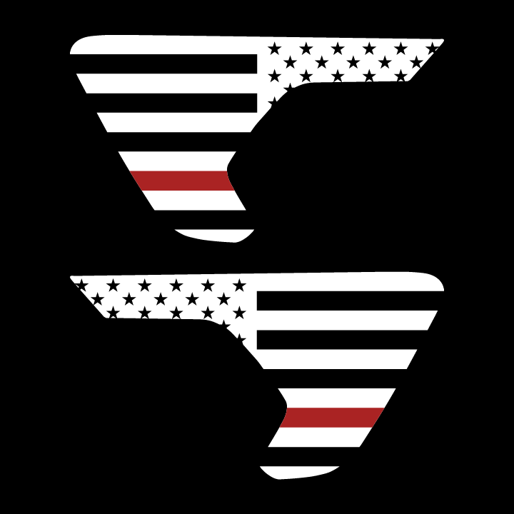 Thin Red Line Flag Vent Decals