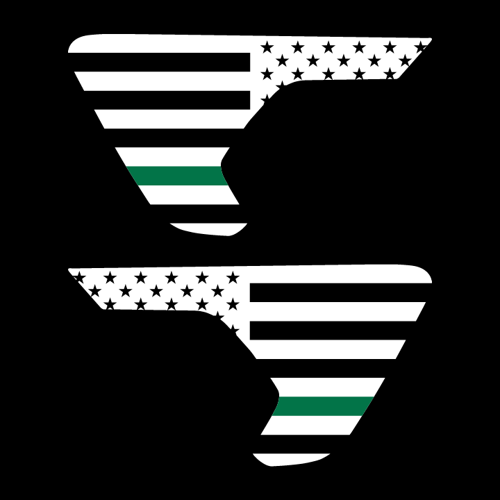 Thin Green Line Flag Vent Decals