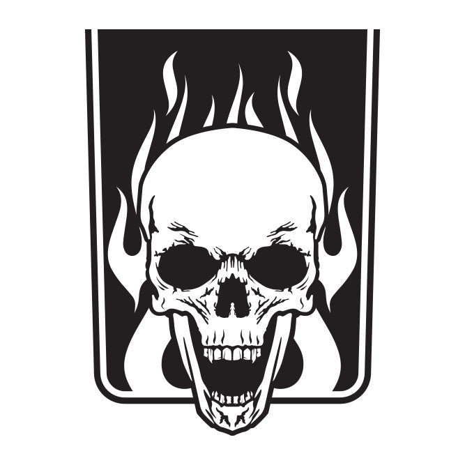 Skull and Flames Hood Graphic