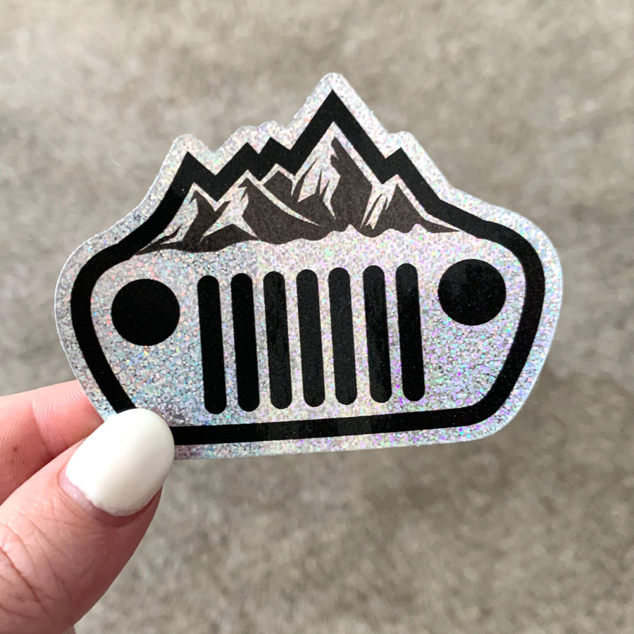 Jeep Logo With Grill Decal Sticker