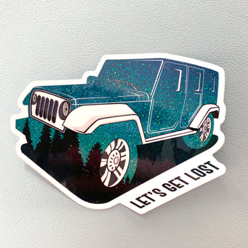 Let's Get Lost Jeep Glitter Decal