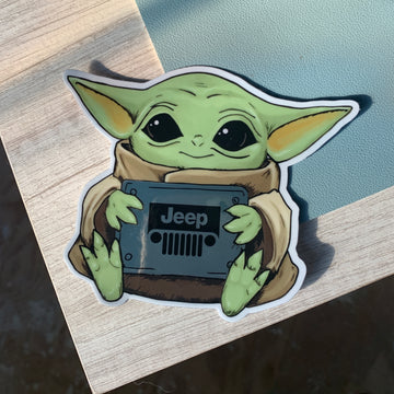 Baby Yoda Jeep Decal