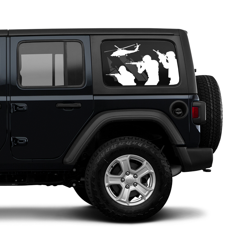 Band of Brothers Rear Window Jeep Graphic Rebel Decal