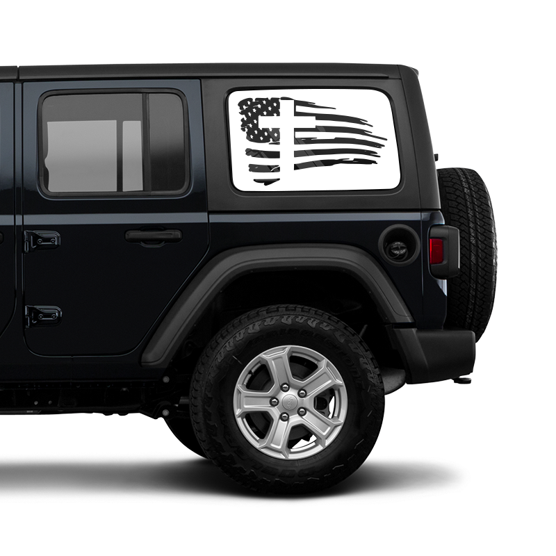 Flag Cross Window Jeep Graphic – Rebel Decal