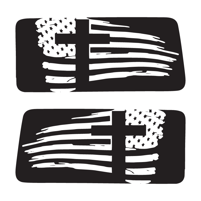 Flag Cross Window Jeep Graphic – Rebel Decal