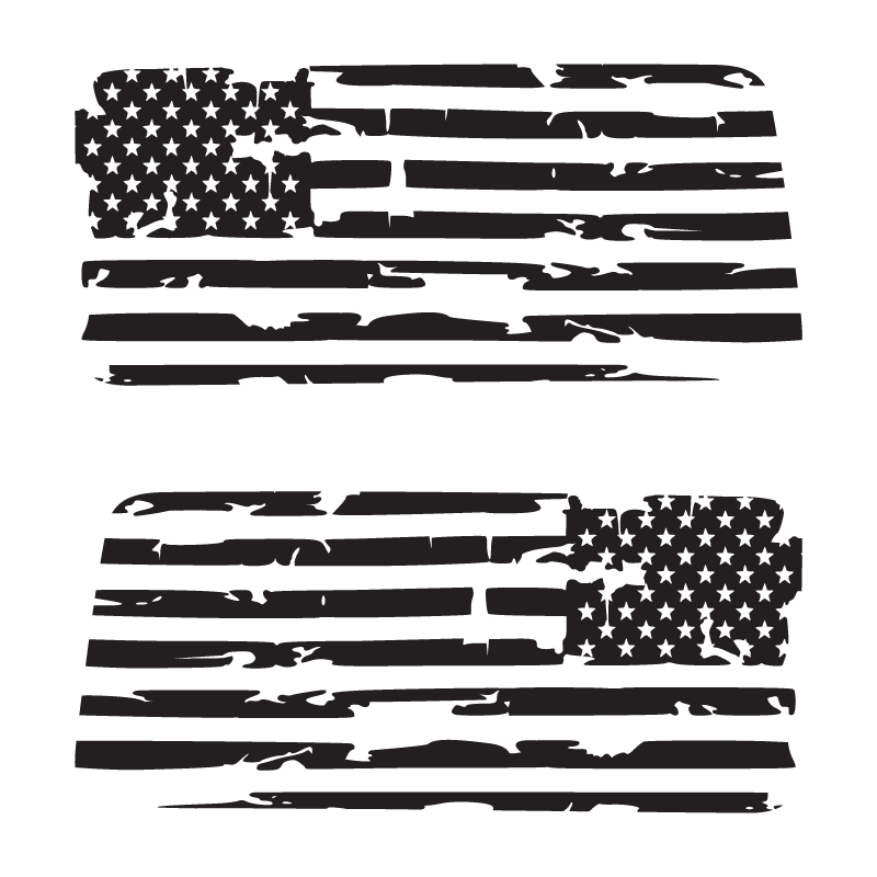 Grunge Flag Window Jeep Graphic