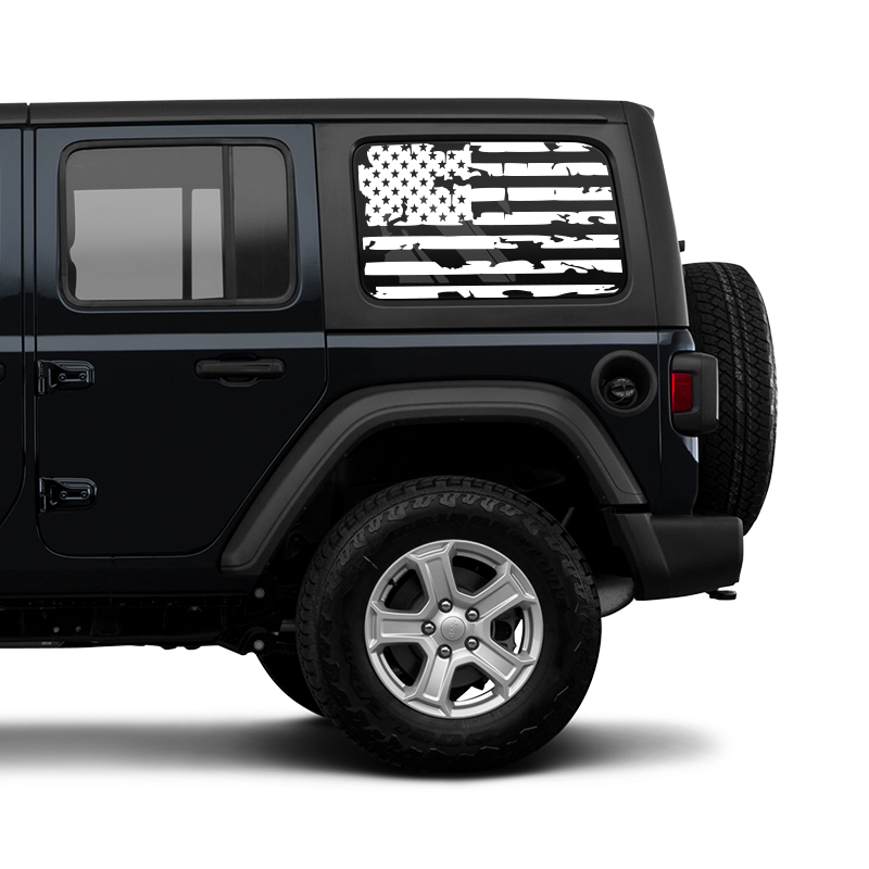 Grunge Flag Window Jeep Graphic