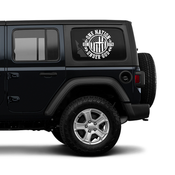 One Nation Cross Window Jeep Graphic