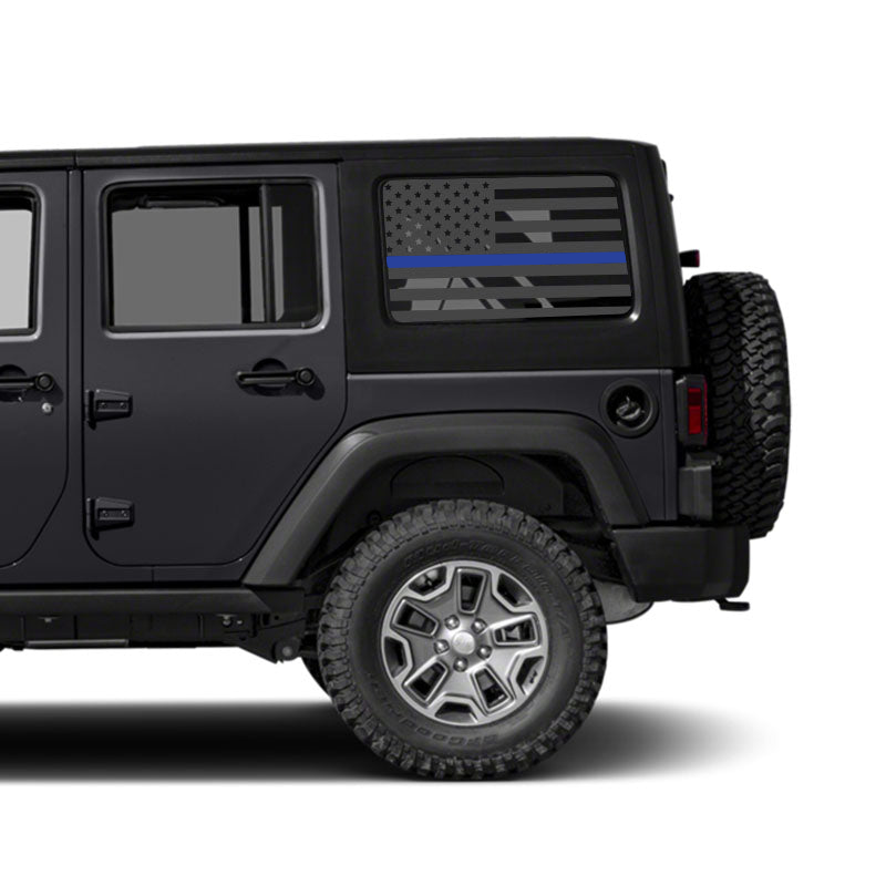 Geeup Rear Window Sticker Thin Blue Flag Rear Window Jeep Graphic – Rebel Decal
