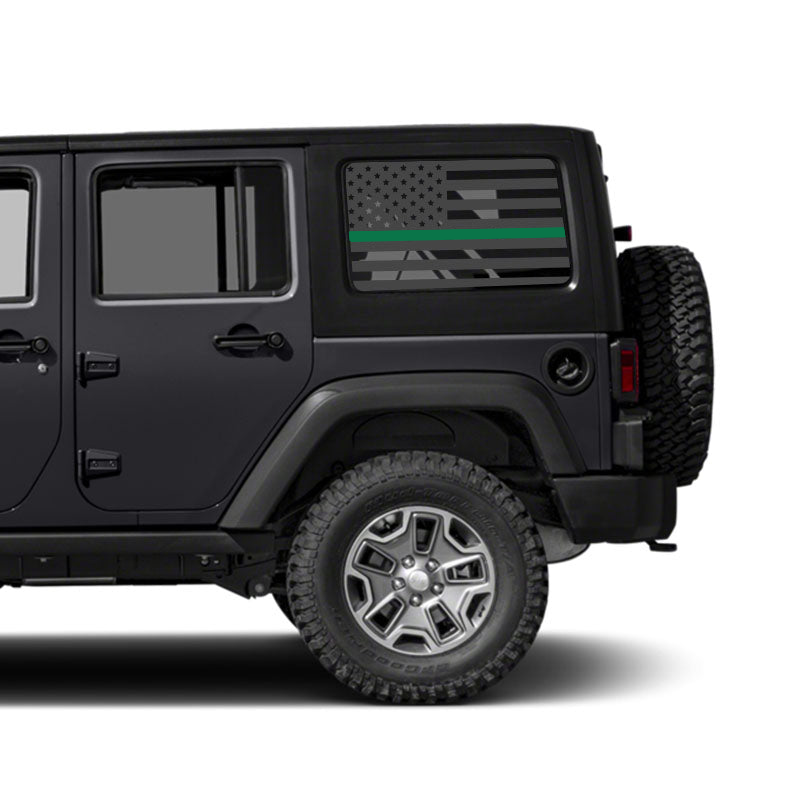 Thin Green Flag Rear Window Jeep Graphic – Rebel Decal