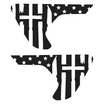 One Nation Cross Vent Decals