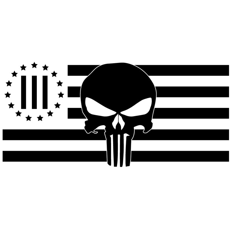 We the Three Punisher Flag Decal