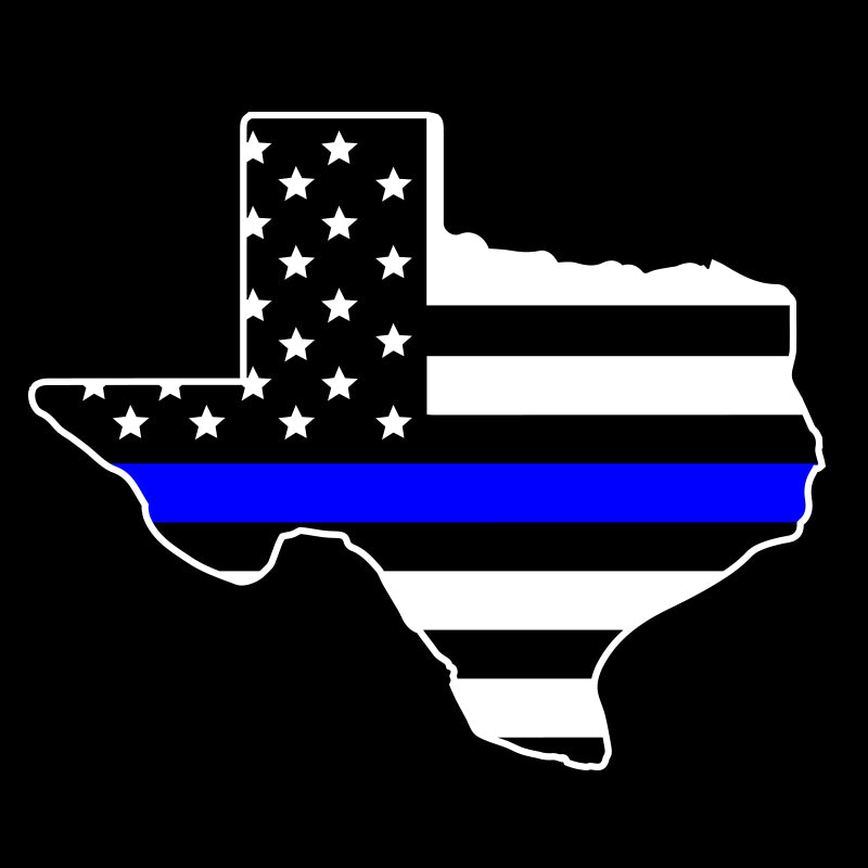 Texas Thin Blue Line Flag Decal