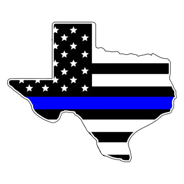 Texas Thin Blue Line Flag Decal