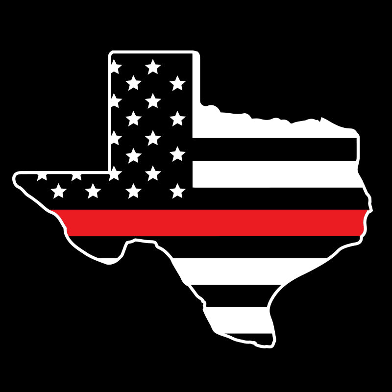 Texas Thin Red Line Flag Decal