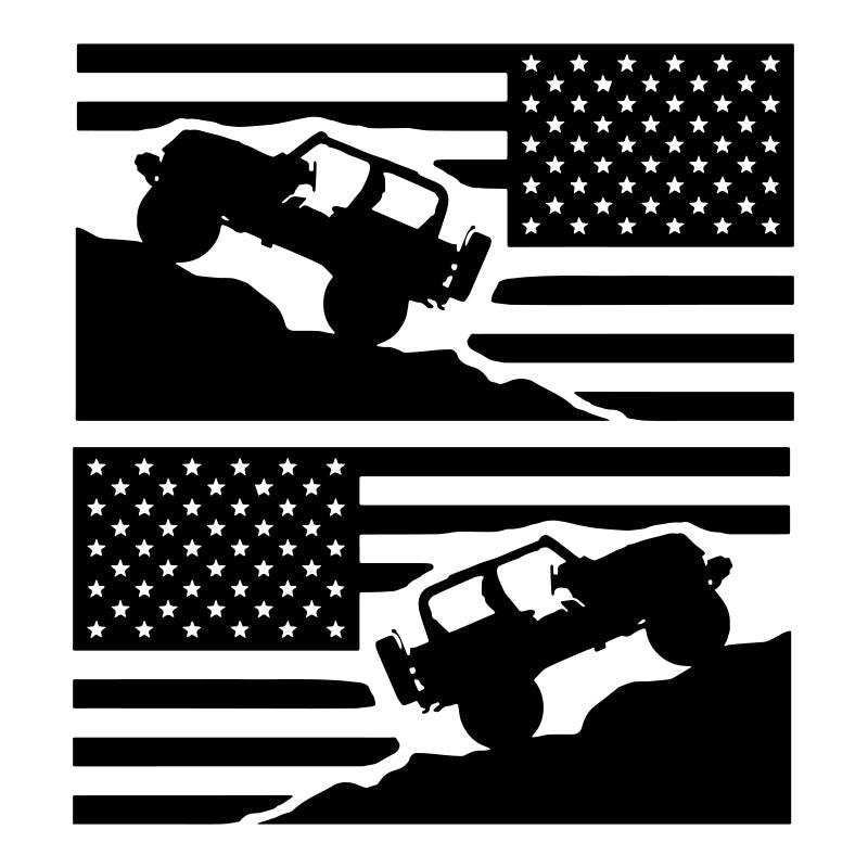 Jeep Mountain Flag Decal